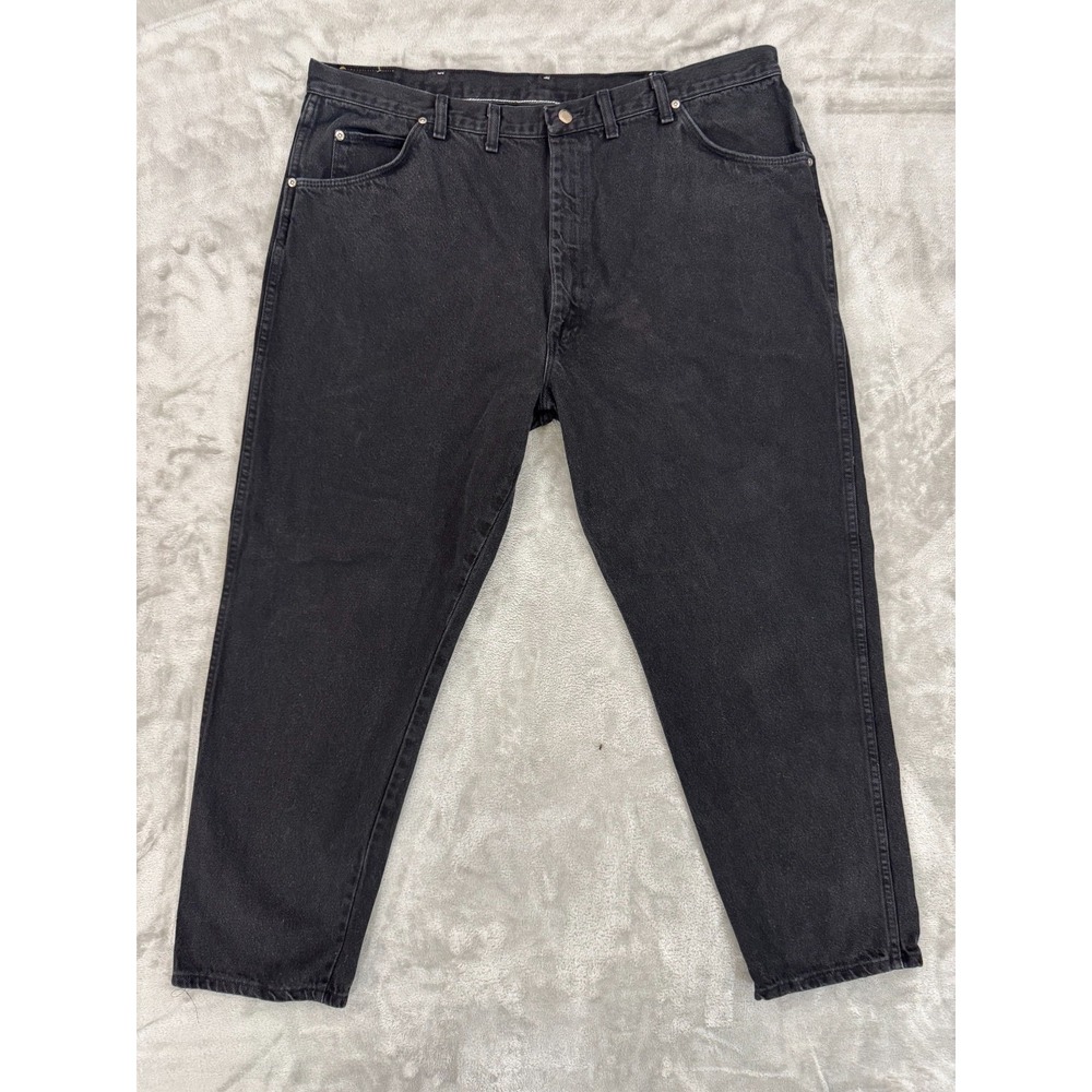 Wrangler Rugged Wear Mens Jeans 44x30 Black Relaxed Straight Made In USA Cowboy